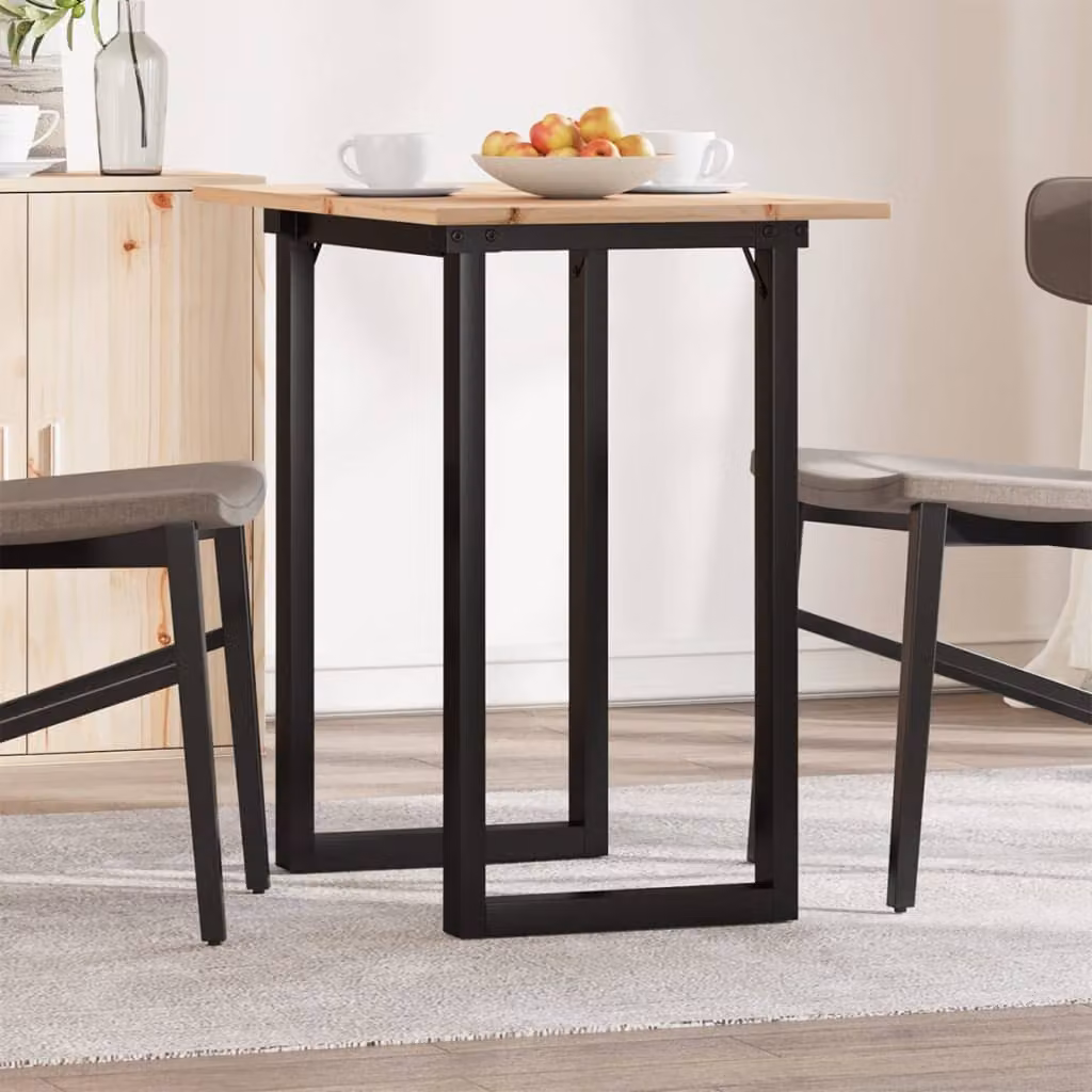 vidaXL Tavolo da Pranzo Rettangolare in Legno di Pino e Metallo Marrone L: 80 cm, P: 50 cm, H: 75 cm