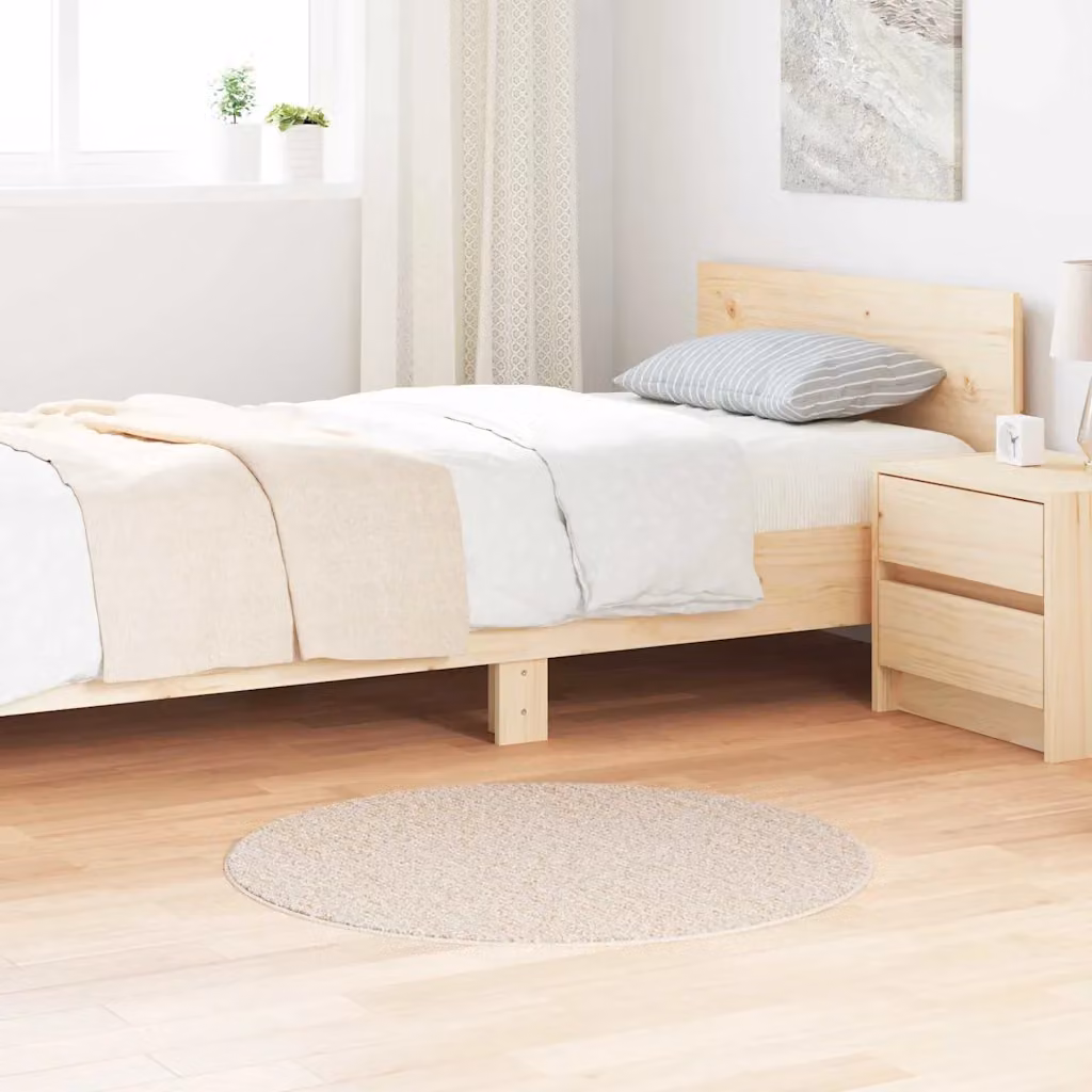 Tappeto Shaggy Antiscivolo vidaXL Beige L/P: 90 x 90 cm
