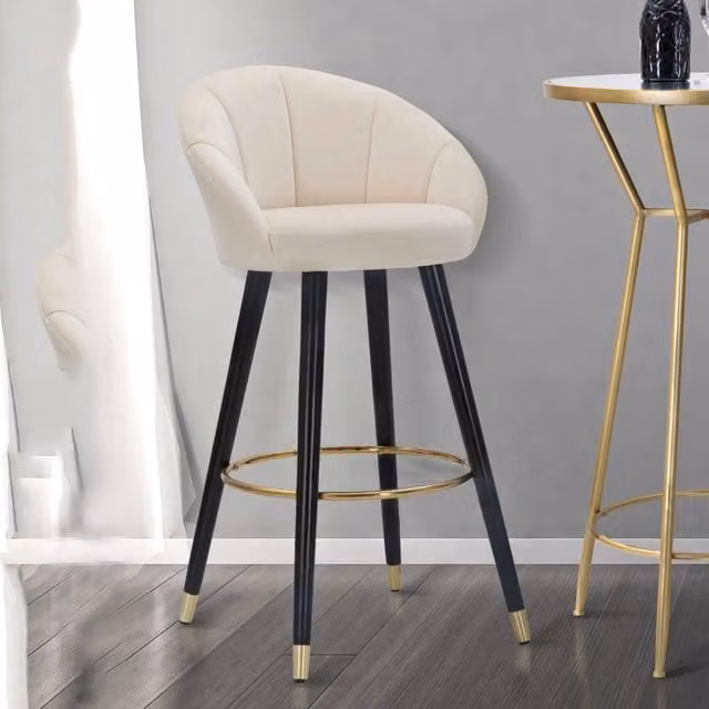 Huanca, Sgabello Imbottito, 55x56x104h cm Bianco Crema
