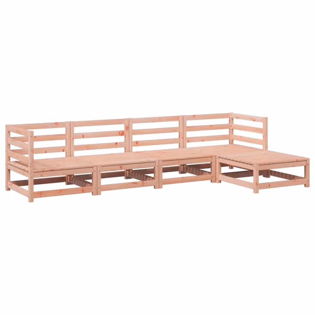 Set Divani da Giardino 5 pz in Legno Massello Abete Douglas
