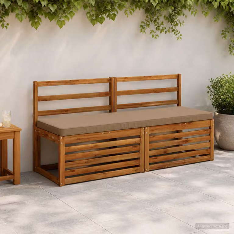 Cuscino per Panchina vidaXL VUGHT in Poliestere con Rivestimento Rimovibile e Resistente ai Raggi UV, Colore Tortora/Grigio/Beige