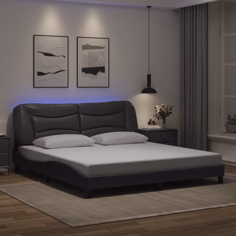 Giroletto con LED e porta USB vidaXL Hvar Grigio L/P/H: 200 x 180 x 30 cm