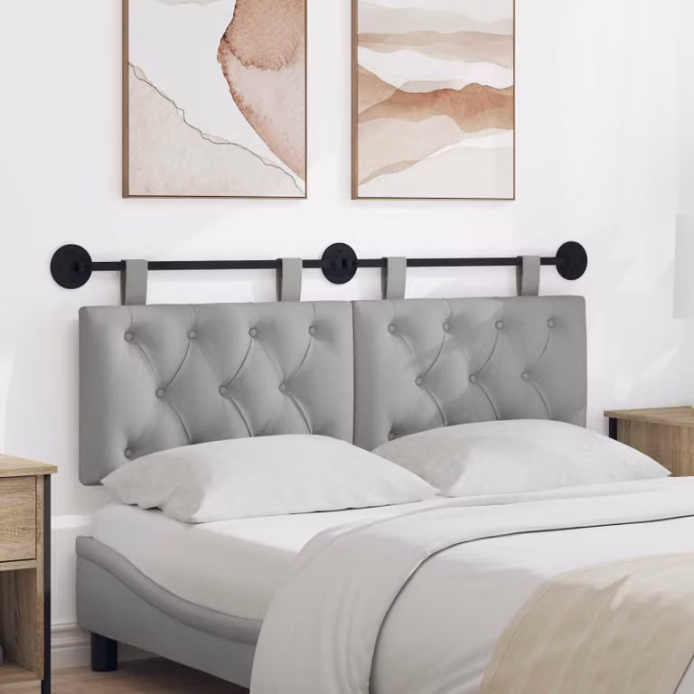 Testiera sospesa vidaXL in tessuto Grigio Nuvola con pannello imbottito L: 150 cm, H: 55 cm, P: 7 cm