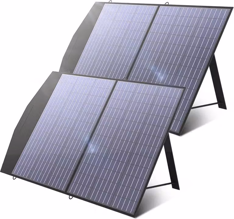 Pannello solare, potenza massima 100W, design pieghevole, materiale resistente, 2 X 100W pannello solare