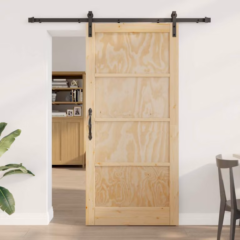 vidaXL Porta scorrevole 93 x 202 cm Legno Massello di Pino