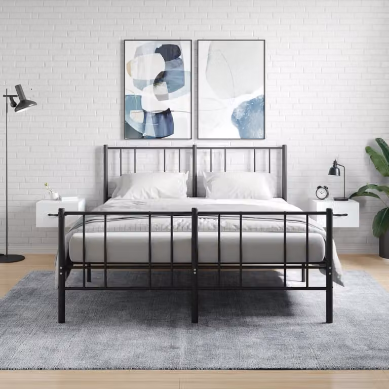 Set di 2 comodini da muro vidaXL bianchi in stile moderno L/P/H: 35 x 35 x 20 cm