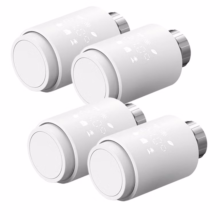 4 pezzi Termostato intelligente WiFi Termostato per radiatori Tuya app, Alexa e Google Olympia HT-02Y