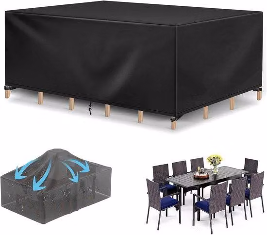 Copertura per mobili da giardino - Copertura impermeabile per mobili - Protegge i mobili - Materiale Oxford - 180x100x75 cm - Nero
