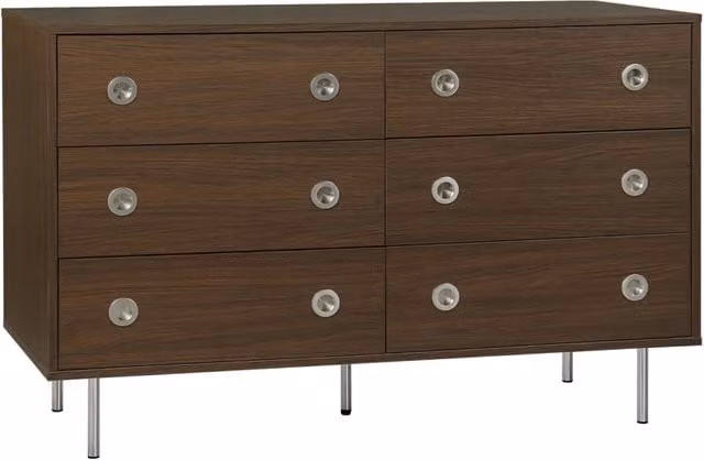 Cassettiera vintage Sweeek in legno e metallo color noce, L: 120 cm, H: 78 cm, P: 40 cm