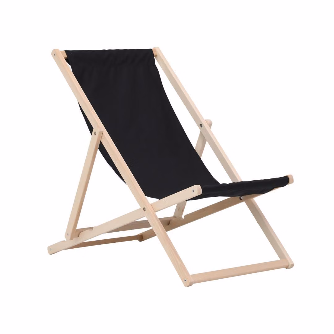 Sdraio pieghevole in legno nero - sedia pieghevole, sdraio pieghevole, sedia da sole, sedia da spiaggia, sedia pieghevole in legno, sedia da sole