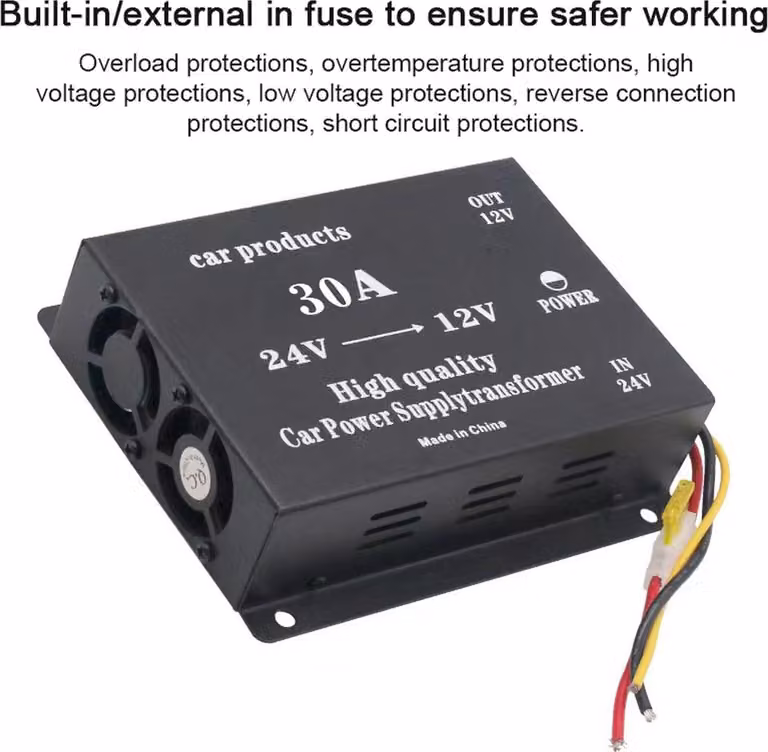 Riduttore di tensione CC da 24 a 12 volt, regolatore buck, trasformatore, convertitore, inverter