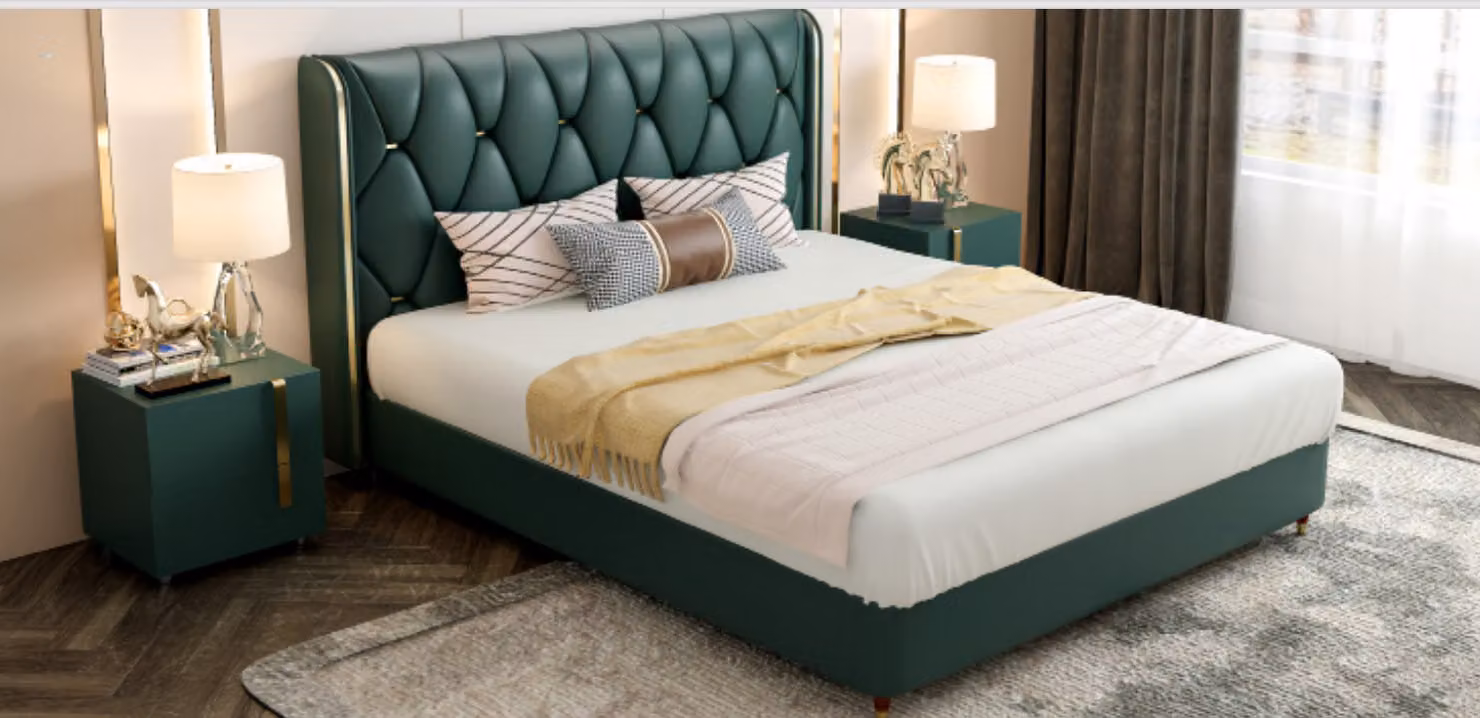 Bett Polster Design Luxus Doppel Hotel Betten Ehe 180x200cm Schlaf Zimmer Leder