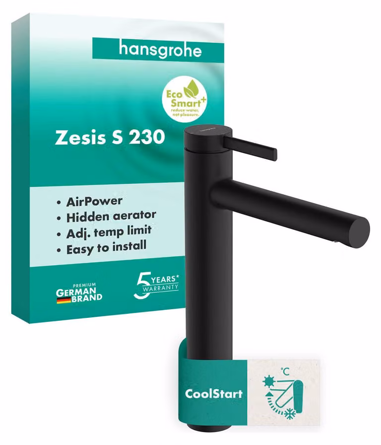 hansgrohe Zesis S Mitigeur monocommandé de lavabo 230 CoolStart pour lavabos à poser, sans garniture de vidage, 74731670, 74731670