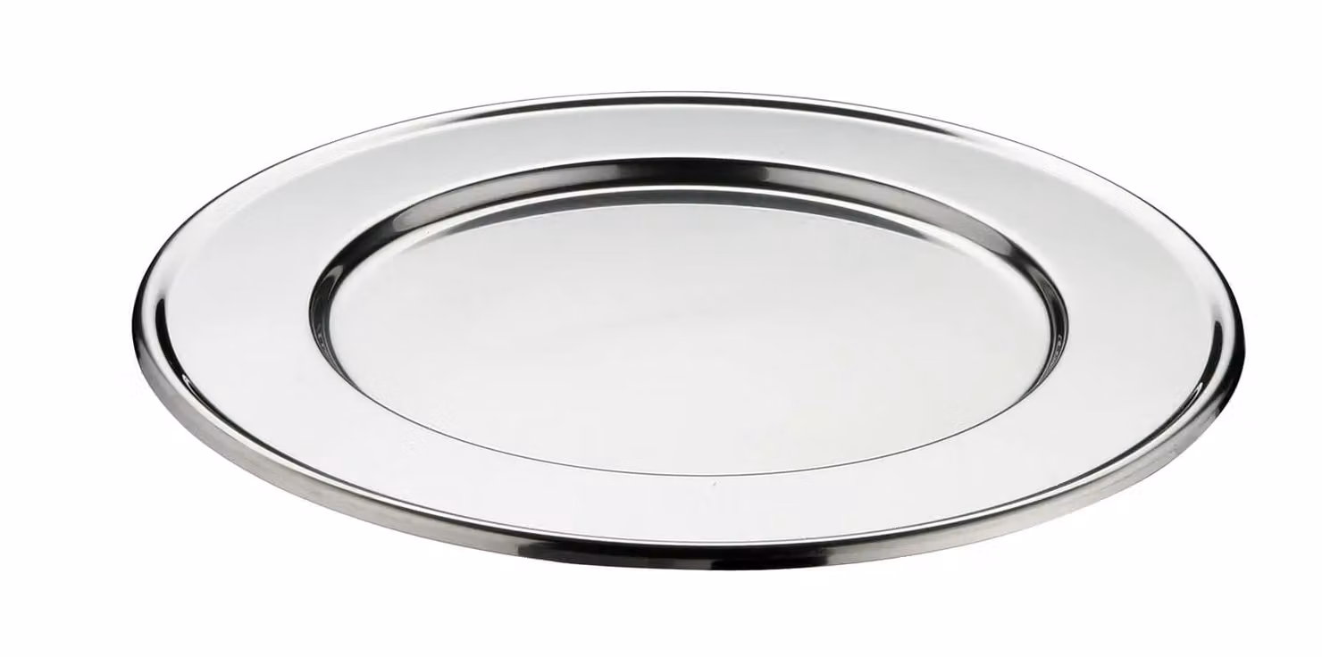 Sottopiatto Pitagora in acciaio inox di Pintinox diam. 31