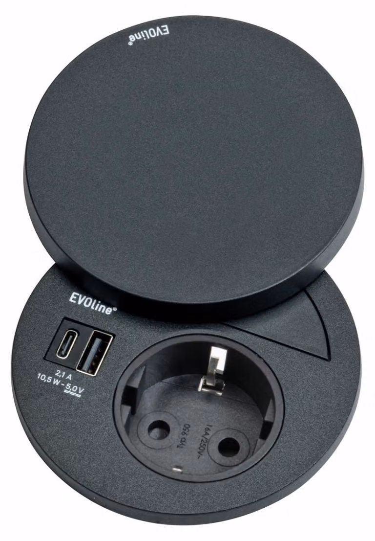 Evoline® Circle80 Hide, elemento per presa di corrente, con presa Schuko