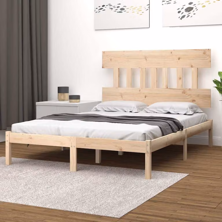 vidaXL Giroletto in Legno di Pino Massello Rustico Marrone L/P/H: 200 x 160 x 31 cm