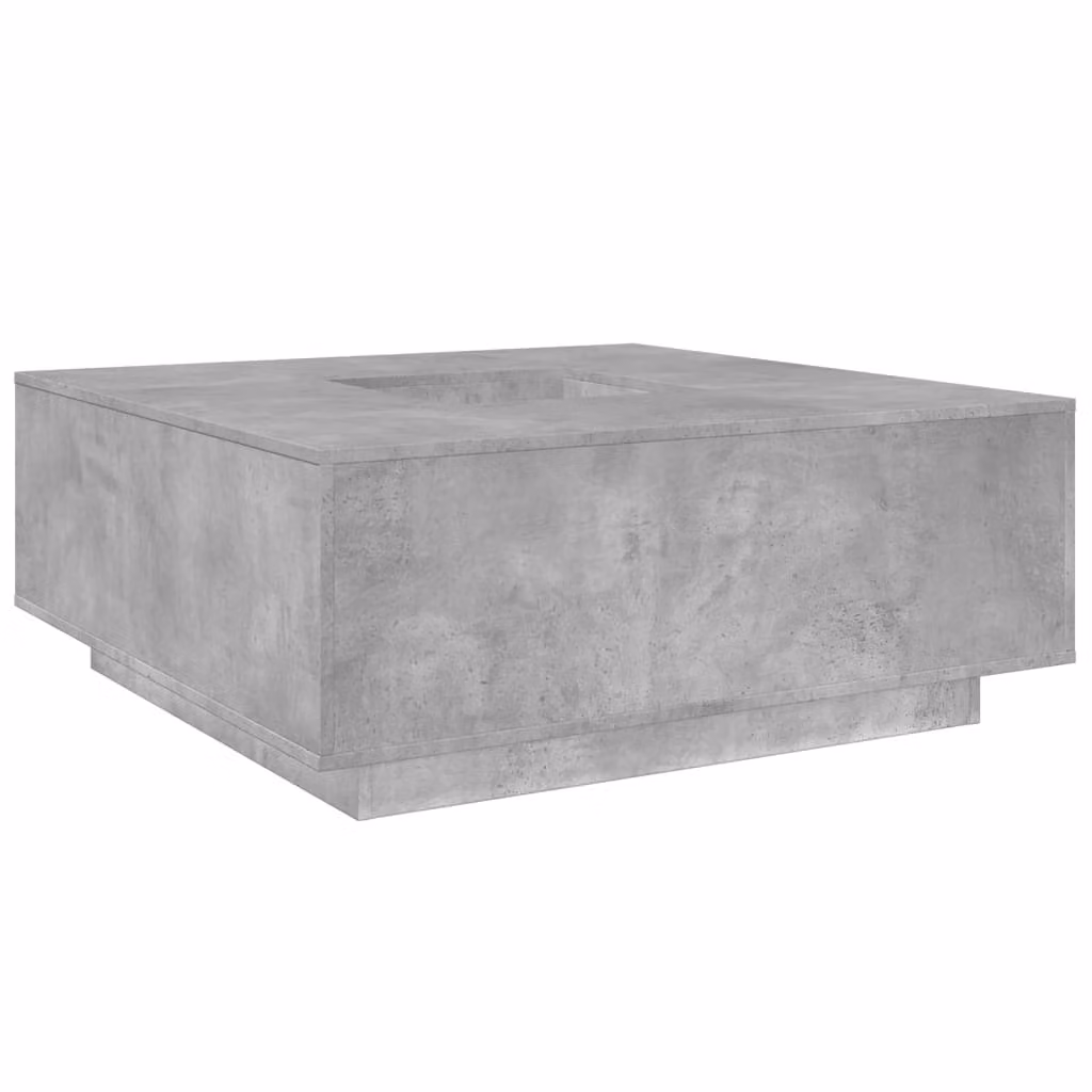 Tavolino Salotto Grigio Cemento 100x100x40 cm Legno Multistrato