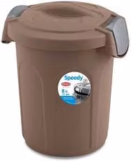 Bidoncino con coperchio a clip SPEEDY Stefanplast, colore Tortora, 8 Lt