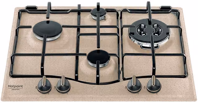 Piano cottura a gas Hotpoint incasso 4 zone, colore beige, L: 60 cm, P: 51 cm