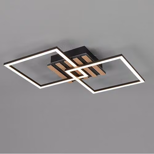 Reality Leuchten, plafoniera a LED, modello ZARO, dimensioni 59,50 x 8 x 35,50 cm, colore nero