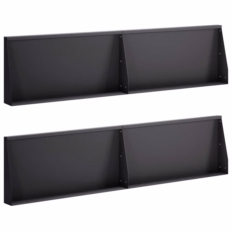 Set di 4 pezzi di aiuole rialzate vidaXL in acciaio nero per giardino e prato, L/P/H: 80 x 40 x 12 cm