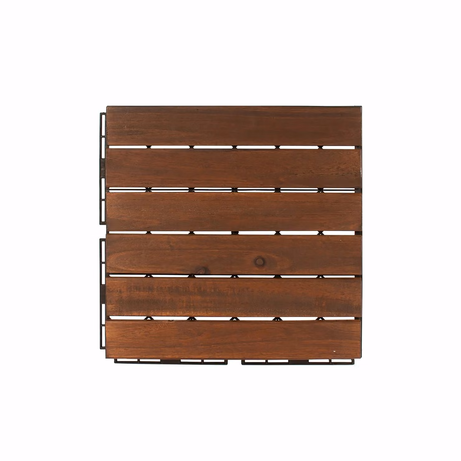 Set di 6 mattonelle in legno di Acacia scuro VESTIAMO CASA GIARDINO, L/P: 30 x 30 cm