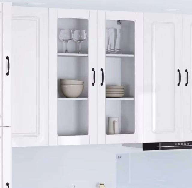 Mobile pensile moderno vidaXL bianco lucido in MDF L: 80 cm, P: 31 cm, H: 100 cm