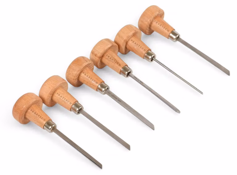 Set di strumenti per la lavorazione della ghiaia, composto da 6 pezzi, con manici in legno, ideale per la creazione di gioielli e progetti fai-da-te