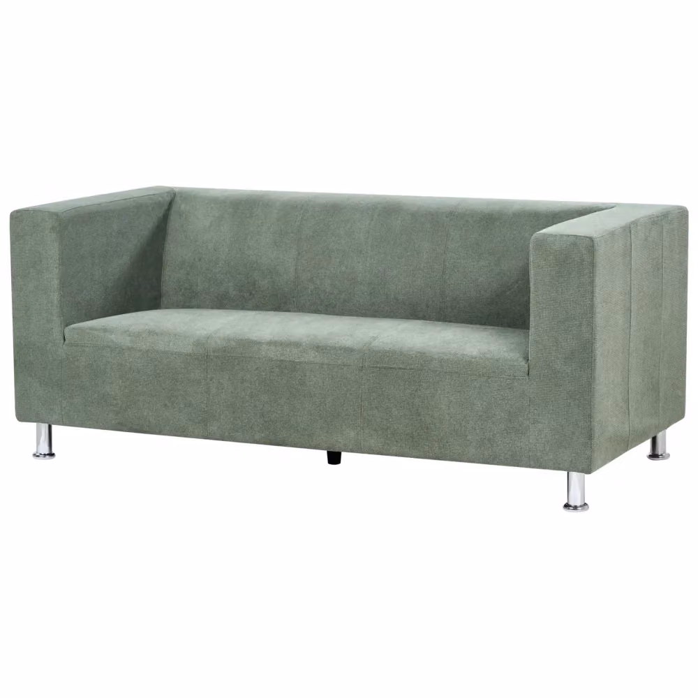 Divano a 3 posti BELIANI in tessuto verde con gambe in metallo argento in stile scandinavo L: 179 cm, P: 83 cm, H: 74 cm – 2