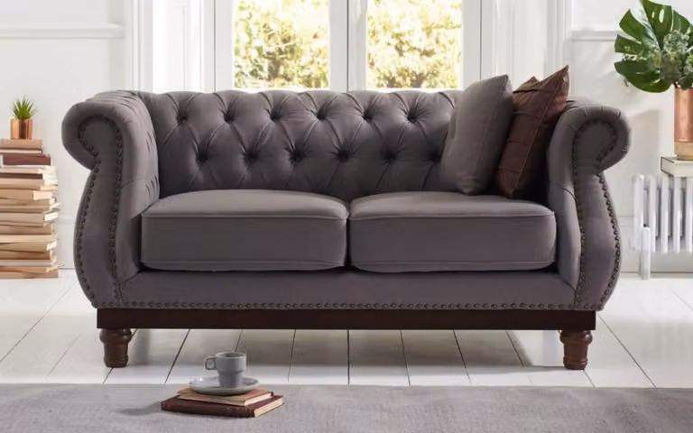 Chesterfield Sofa Couch Polster Leder Couchen Polster Garnitur 2 Sitzers