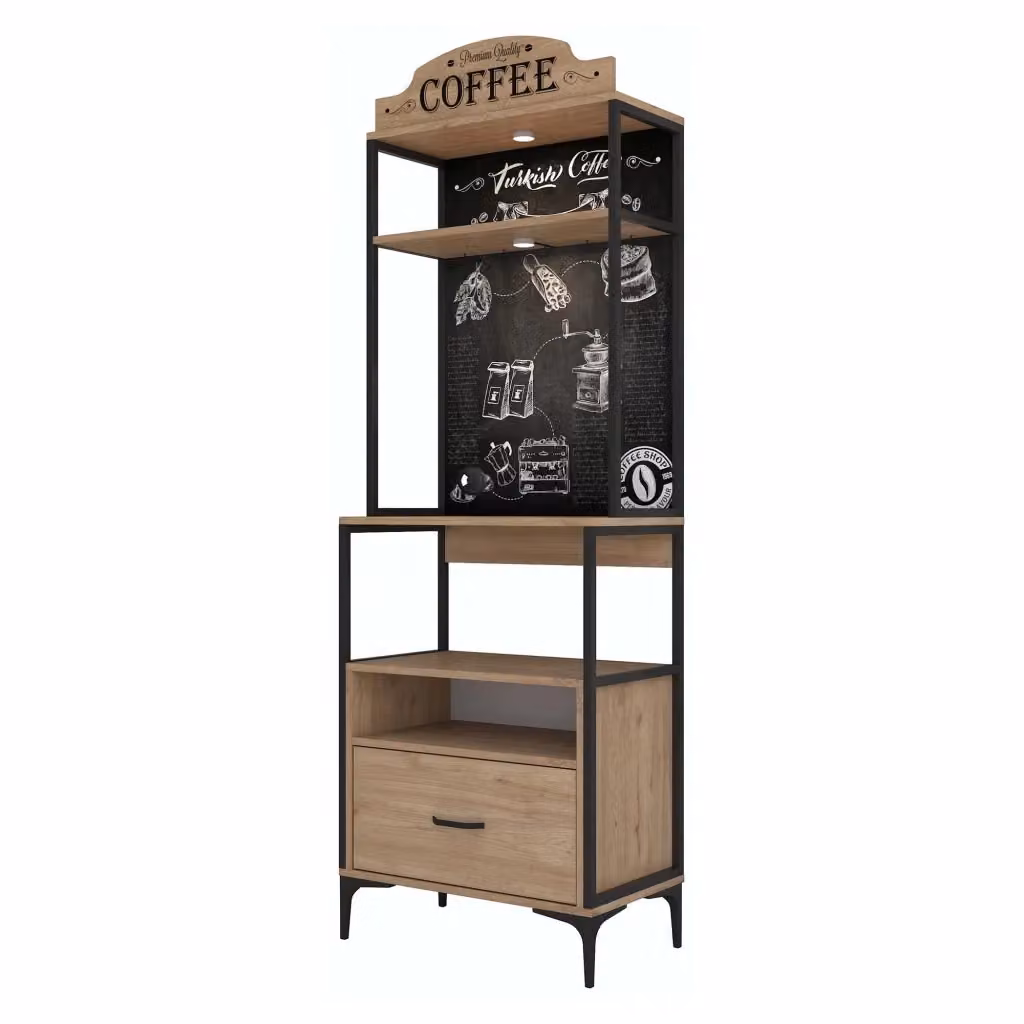 Madia Nemol DMORA con ante scorrevoli e ripiani interni, Rovere Marrone, L: 70 cm, P: 40 cm, H: 207 cm – 2