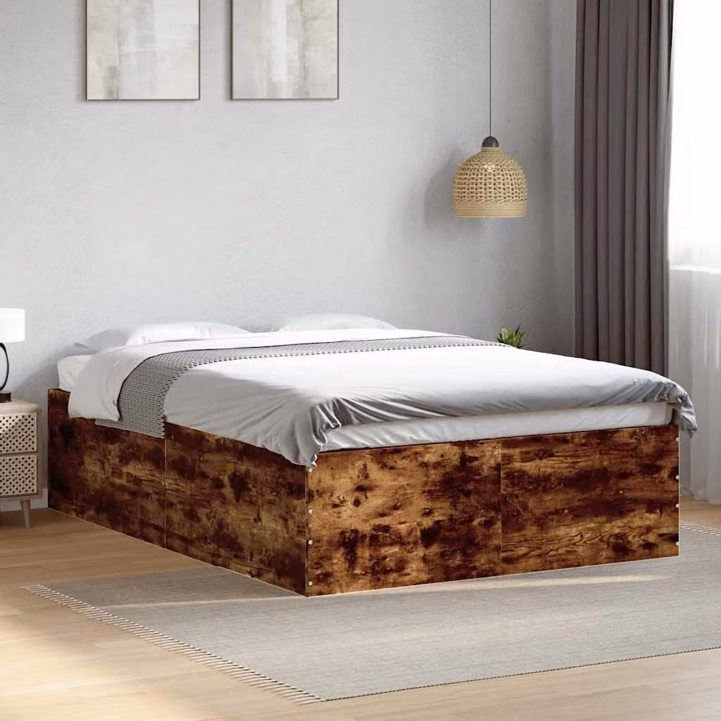 vidaXL Giroletto Moderno in Rovere Fumo e Legno Multistrato, L 120 cm x P 200 cm