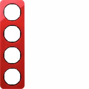 Berker 10142344 Cornice rosso trasparente/nero lucido Berker R.1