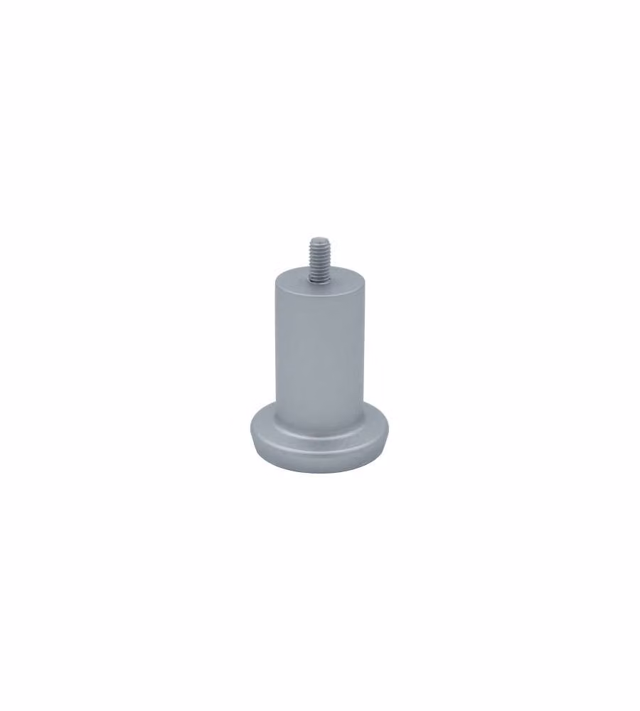 Piedino Plastica Grigia Filetto M6 Mm.40X50