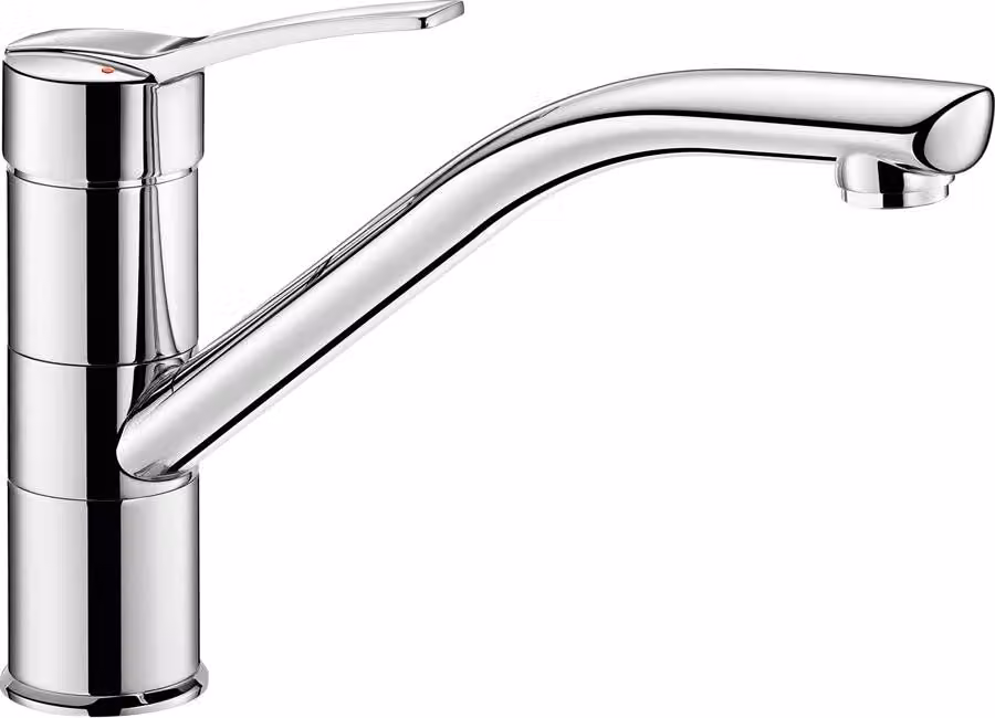 Miscelatore monocomando Delabie per installazione monoforo con bocca girevole H. 155 L. 230