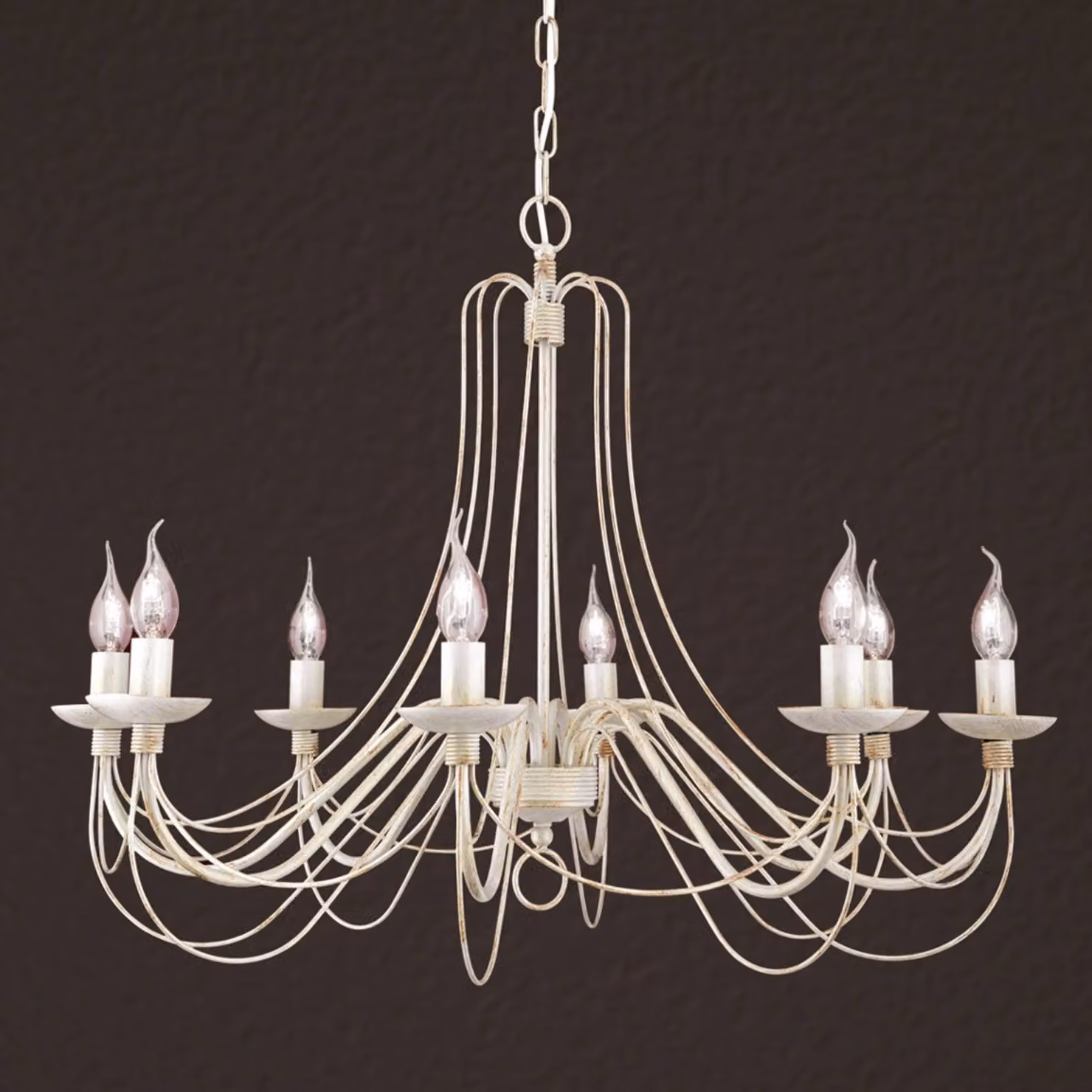 ORION Lampadario a soffitto Antonina, dimmerabile, Crema / Ambra, Soggiorno / Sala da pranzo, Metallo, Campagna / Rustiche, Lampadario