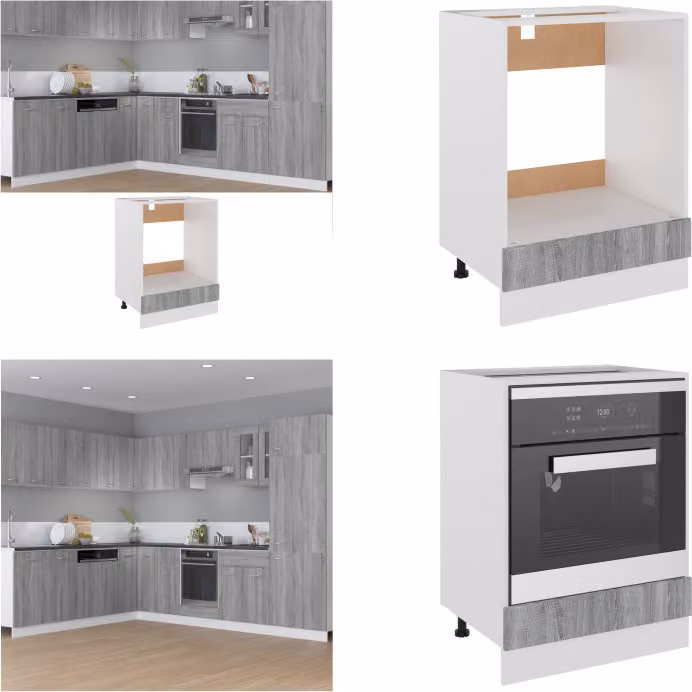 vidaXL Armadio per stufa grigio Sonoma 60x46x81,5 cm in legno - Armadio per stufa - Armadio per stufa - Armadio per forno - Armadio per forno da cucina