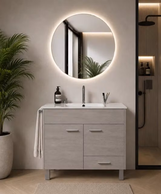 Mobile bagno con lavabo ORIGENBATH SAMOS senza specchio 70x45 cm rovere smoky