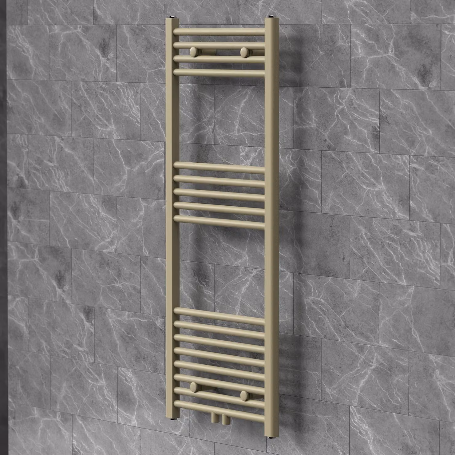 Radiatore da bagno Sahara, modello rettangolare, colore beige, 455 Watt, dimensioni 500 x 1200 mm