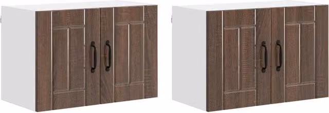 Set di 2 pensili da cucina LUCCA DESIGN IN marrone con ante a battente e ripiani interni, L/P/H: 60 x 31 x 40 cm