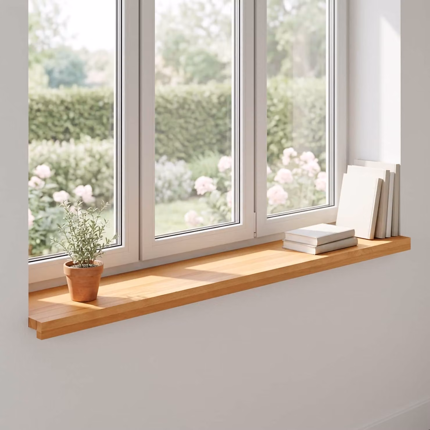 Set di 2 soglie per finestre vidaXL in legno marrone chiaro, L 160 cm x P 15 cm x H 2 cm