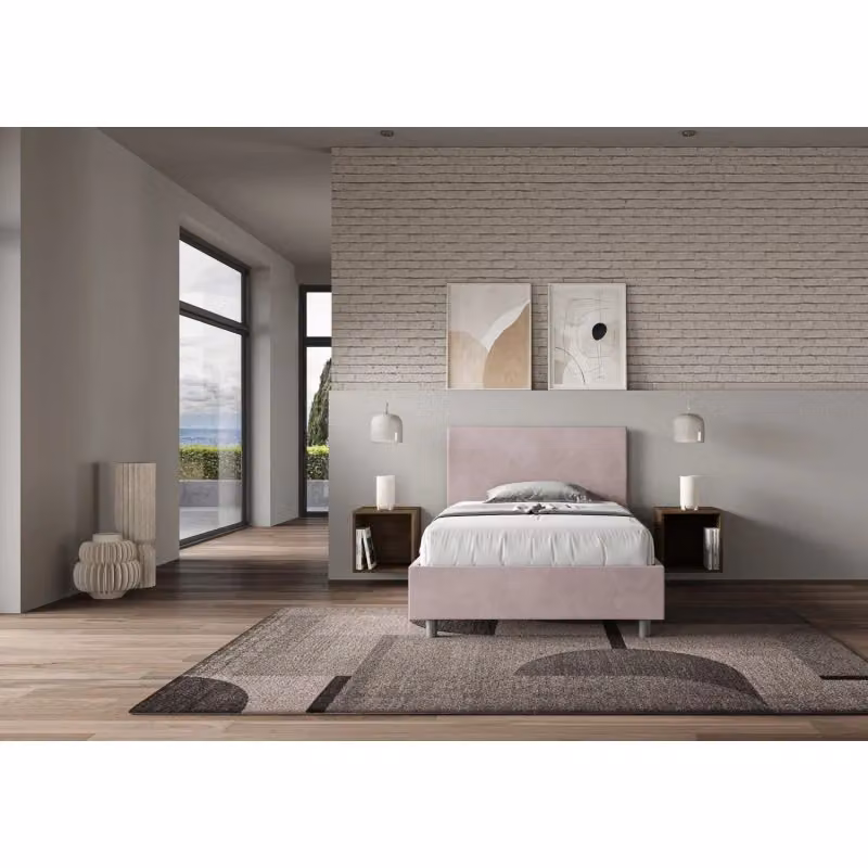 Letto imbottito Adele Ityhome colore Glicine in microfibra con rete, Piazza e mezzo 110 x 200 cm – 2