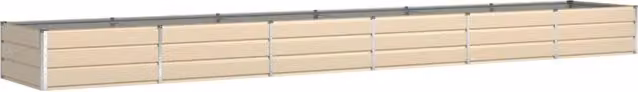 Fioriera rettangolare moderna HELLOSHOP26 in acciaio zincato per esterni, colore beige o bianco, L: 195 cm, P: 100 cm, H: 45 cm