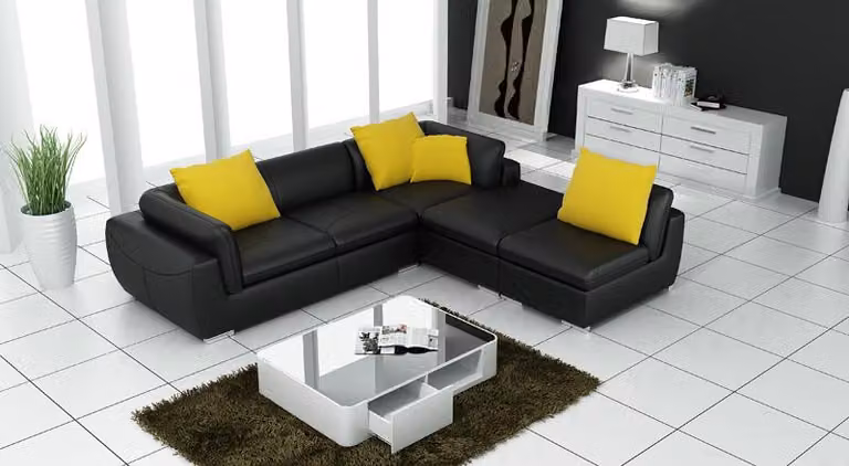 Ledersofa L-Form Couch Wohnlandschaft Ecksofa Garnitur Design Modern Sofa Möbel