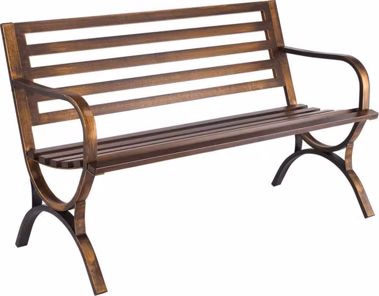 Panca da giardino in stile antico, bronzo - Lunghezza: 127 cm - Capacità di carico: 250 kg