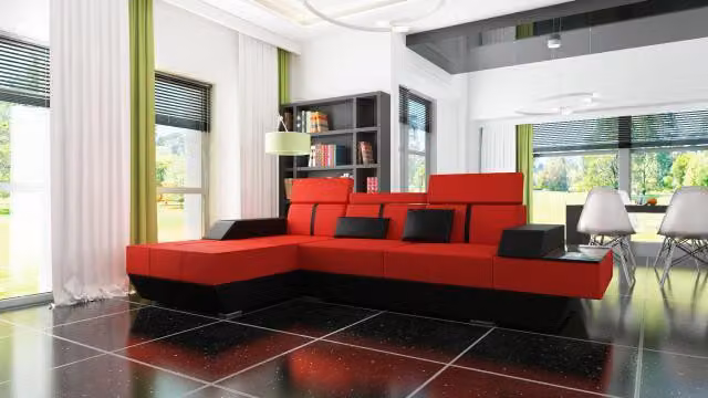 Ledersofa Couch Sofa Ecksofa Eckcouch Ledercouch Polster Ecke Wohnlandschaft