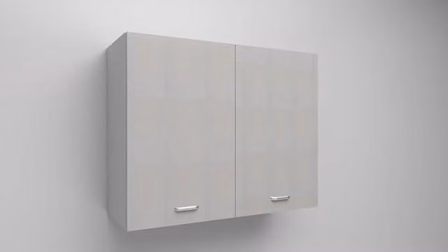 Pensile da cucina Calandrelli in legno bianco frassino con 2 ante, H 72 x L 80 x P 33 cm