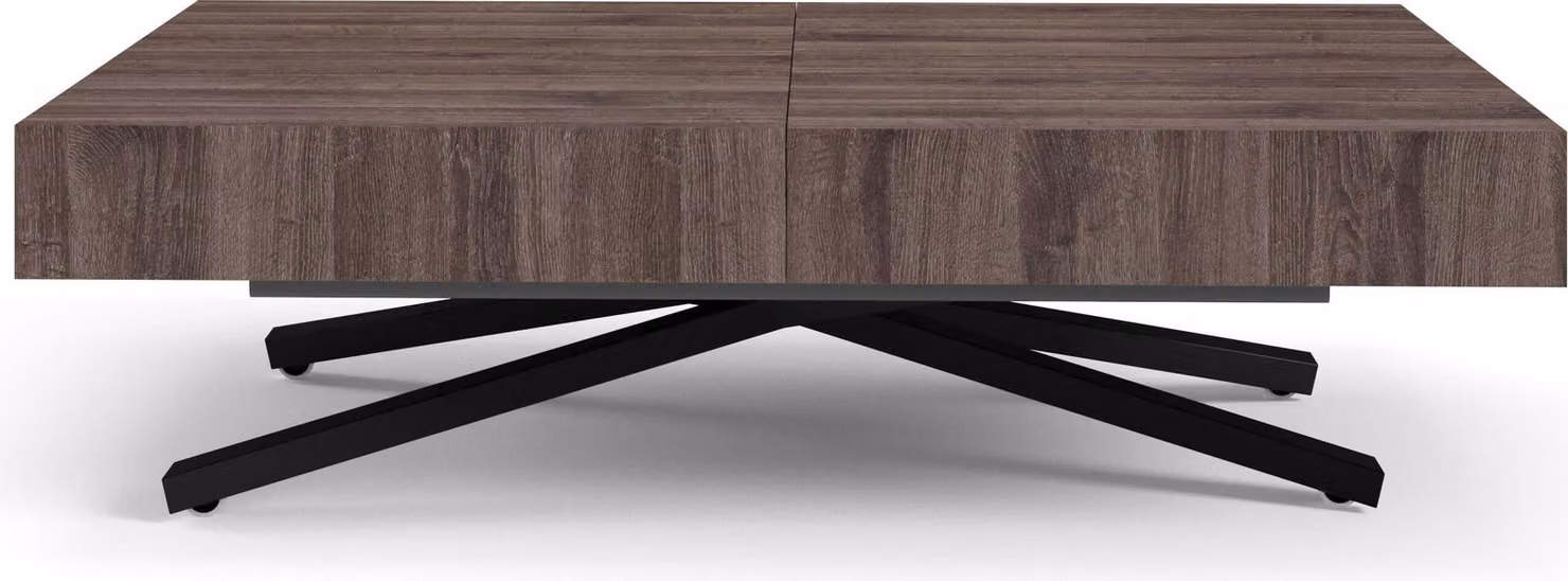 FURNLUX Tavolino Sanna X Marrone e Nero 80cm / Colore principale: Marrone / Dimensioni: 80 x 80 x 200 cm