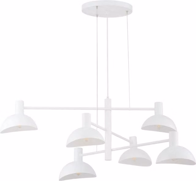 Lampada a sospensione Artis bianca 6 luci E14 Sigma