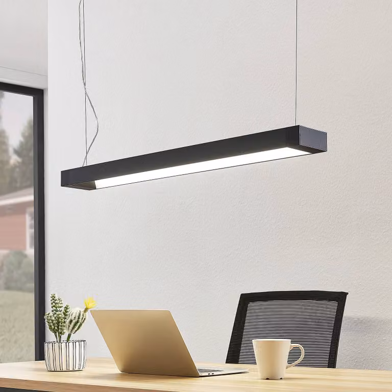 Lampada LED a sospensione Cuna, 92 cm, nero, metallo Cuna Arcchio, Nero, Studio / Ufficio, Alluminio, Moderno